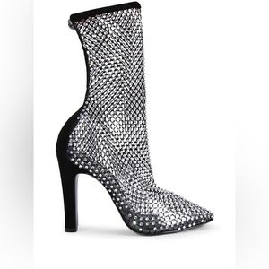 Kurt Geiger London 90mm Shoreditch sparkle sparkly crystal mesh sheer boots